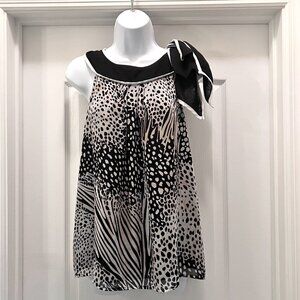 Misty & May Dressy Tank Top-Lined Flowy-Unique Tie at Top of Neck-Med-Casual